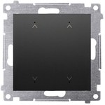 Łącznik/przycisk roletowy podwójny, elektroniczny (moduł): Czarny mat, SIMON55