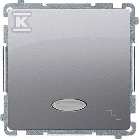 Łącznik schodowy z podświetleniem LED (moduł) 10AX, 250V~, szybkozłącza, srebrny mat, BASIC MODUŁ
