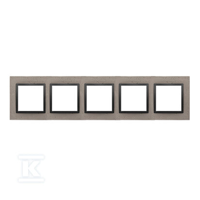 Ramka 5-krotna Nature-Beton, CZARNY CHARAKTER, IP20/IP44* (*IP44-należy zastosować uszczelkę ramki DUN5), SIMON54 NATURE