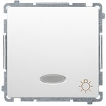 Przycisk światło z podświetleniem LED na 24V (moduł) 10AX, 24V~, szybkozłącza, satynowy, BASIC MODUŁ