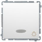 Przycisk światło z podświetleniem LED na 24V (moduł) 10AX, 24V~, szybkozłącza, satynowy, BASIC MODUŁ