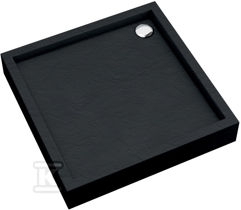 Brodzik akrylowy 3.4730 zintegrowany z podbudowa stabilizująca Stabilsound Plus oraz przeciągniętym panelem Black Stone 80x80x16 cm "Medium", kwadratowy