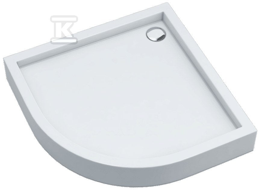 Brodzik akrylowy 3.4734 zintegrowany z podbudowa stabilizująca Stabilsound Plus oraz przeciągniętym panelem Smooth White 90x90x16 cm R55 "Medium", półokrągły