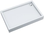 Brodzik akrylowy 3.4832 zintegrowany z podbudowa stabilizująca Stabilsound Plus oraz przeciągniętym panelem Smooth White 100x100x12 cm "Competia New", kwadratowy z syfonem z chromowanym grzybkiem