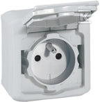 Gniazdo 2P+ z przesłoną forix szare 16A-250V