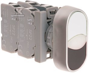 PRZYCISK DWUKLAWISZOWY 1 ROZ 1 ZWIERNY BIAŁO-CZARNY SP22-2KL-11-24-LED\B/CZ