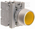 PRZYCISK KRYTY PODŚW ŻÓŁTY 1 ZW. PIERŚCIEŃ NIKLOWANY SP22-KLG-10-24-LED\AC/DC
