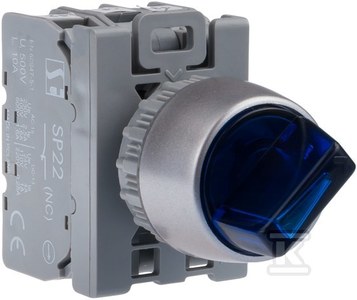 3-POŁ ŁĄCZNIK POKR NIEBI.2ZW SAM PIL PODŚW.24V AC/DC PIERŚCIEŃ NIKLOWANY SP22-P3CCL.N-20-LED\24AC/DC