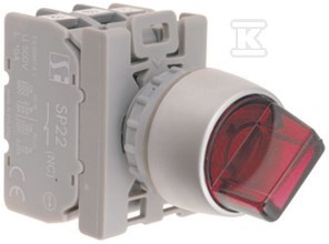 2-POŁ ŁĄCZNIK POKR CZER.1ZW .PODŚW. 230V PIERŚCIEŃ NIKLOWANY SP22-PL.C-10-230BA9S\.