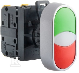 PRZYCISK DWUKLAWISZOWY 2 ZWIERNE ZIELONO-CZERWONY DC ST22-2KL-20-110-LED\Z/C