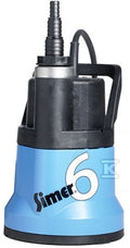 Pompa zatapialna SIMER 6 (230V) , pompuje wodę do 2 mm lustra wody (metalowy wirnik i obudowa).