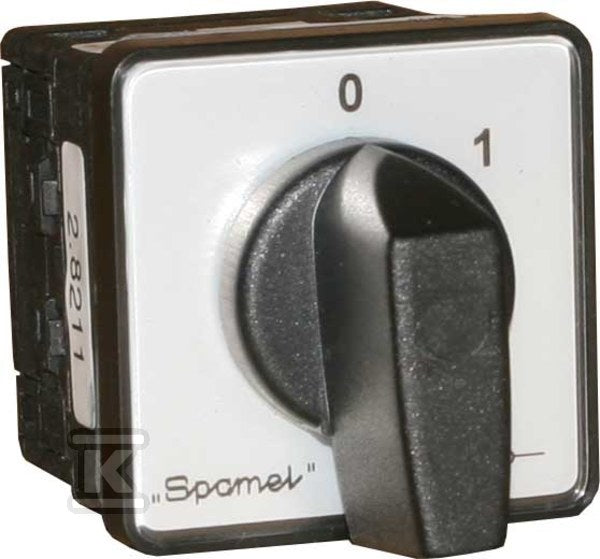 Łącznik Krzywkowy 10A, Rozłącznik 0-1 (2 - biegunowy), mocowanie do pulpitu czoło zamykane żółto/czerwone