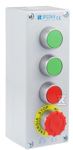 KASETA KOMPLETNA 4-OTWOROWA Z NAP KZ,KZ,KC,B I 2 PRZEPUST M20 SP22K4\01-2