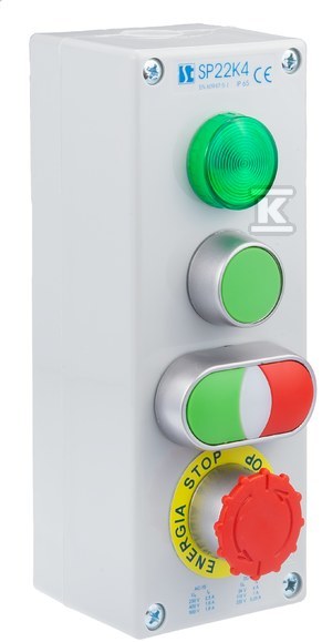KASETA KOMPLETNA 4-OTWOROWA Z NAP LZ,KZ,2KLZ/C,BI1PRZEPUST M20 SP22K4\09-1