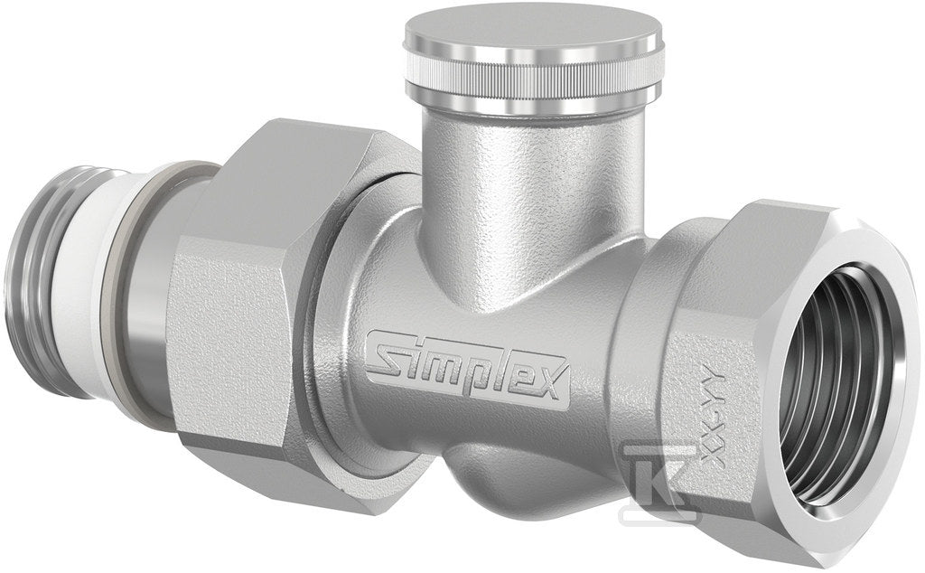 Zawór powrotny prosty 1/2"x1/2" z półśrubunkiem 1/2", niklowany STANDARD